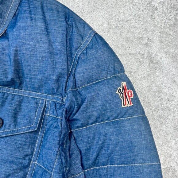 Moncler light puffer jacket denim-like EUC size 4 - Picture 6 of 16
